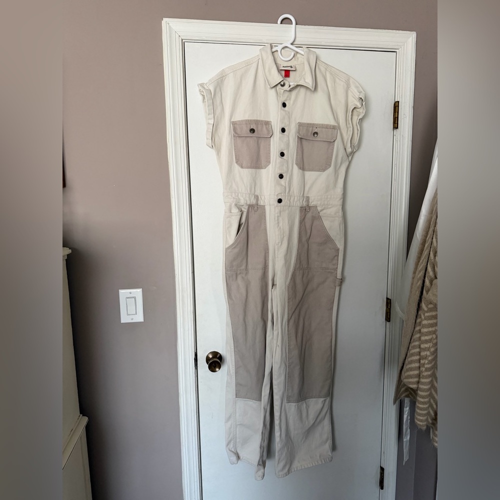 Woolrich x Target cream denim jumpsuit